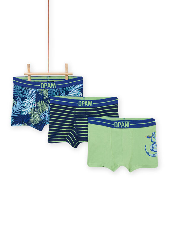 Kind Junge 3 sortierte Boxershorts Set NEGOBOXPALM / 22SH12J1BOX070