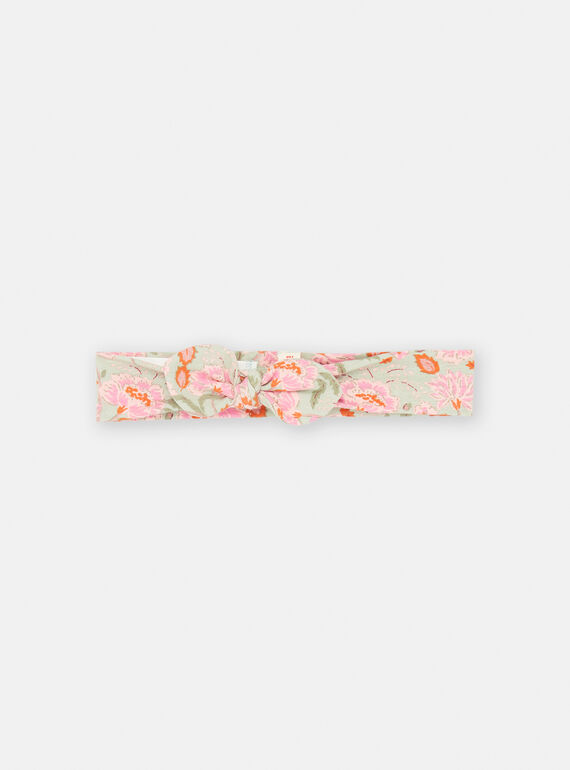 Grün-grau-rosa Stirnband mit Blumenmuster für Baby-Mädchen SYIVERBAN / 23WI09J1BAN631
