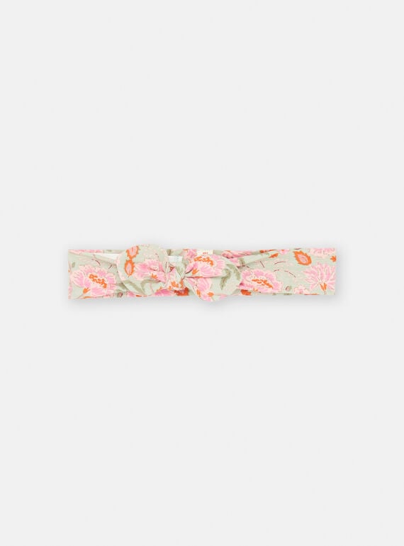 Grün-grau-rosa Stirnband mit Blumenmuster für Baby-Mädchen SYIVERBAN / 23WI09J1BAN631