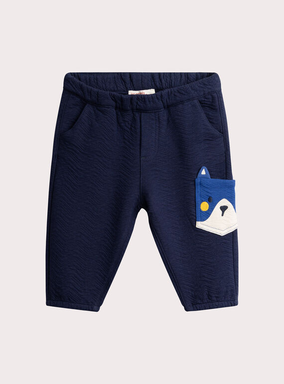 Blaue Mitternachtshose aus Fleece für Baby Jungen  VUROPAN2 / 24WG10P1PAN707