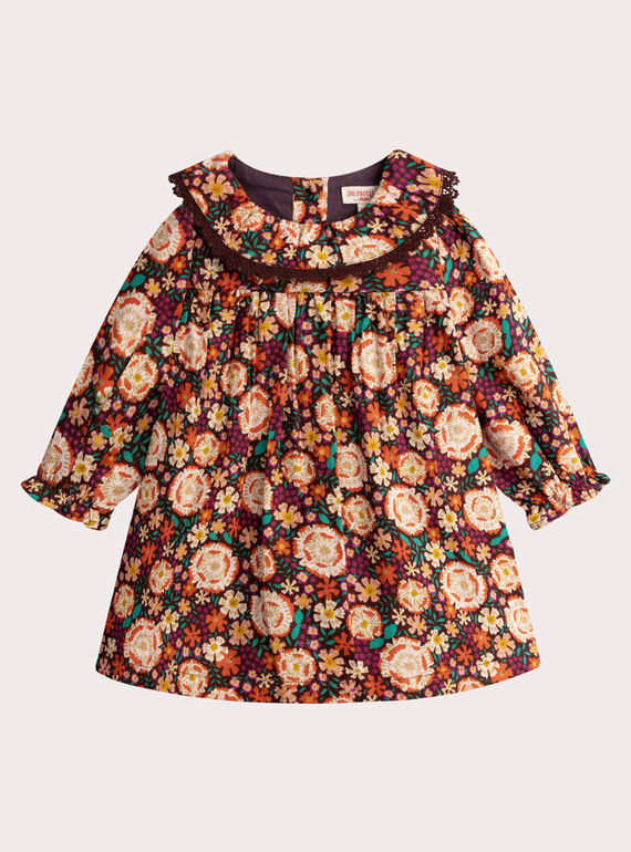 Kleid mit Blumenmuster für Baby Mädchen  VIKOROB1 / 24WG0932ROB718