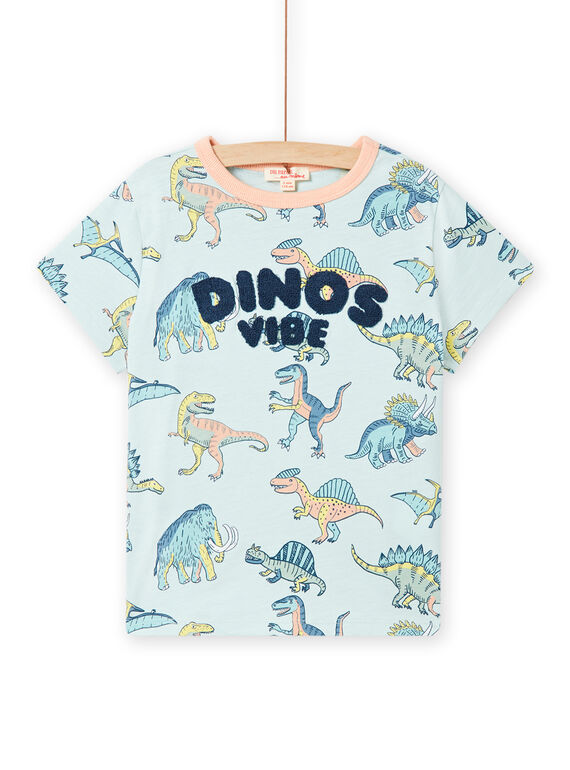 Kind Junge pastellgrünes Dinosaurier-T-Shirt NOMOTI1 / 22S902N1TMCG632
