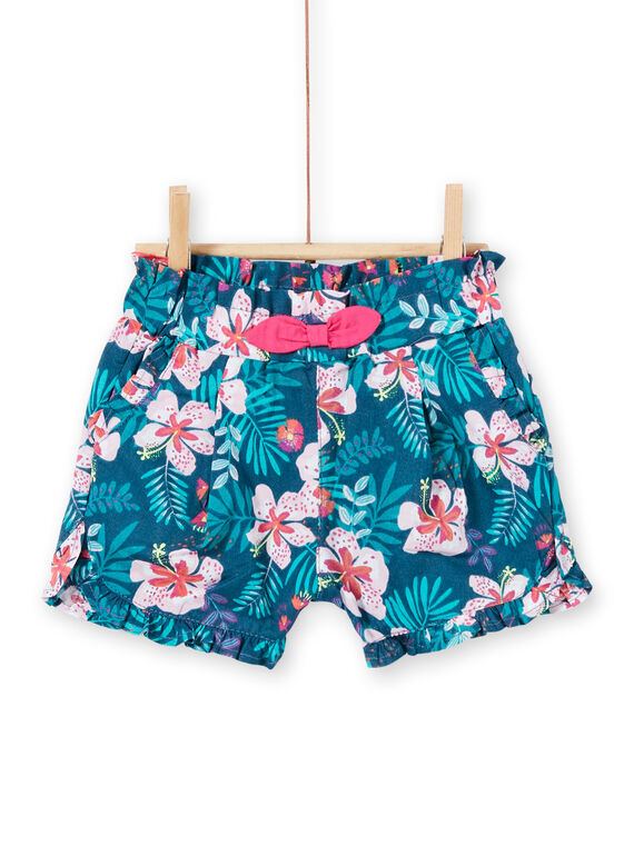 Blau und rosa Baby Mädchen Blumendruck Shorts LIBONSHO / 21SG09W1SHO716
