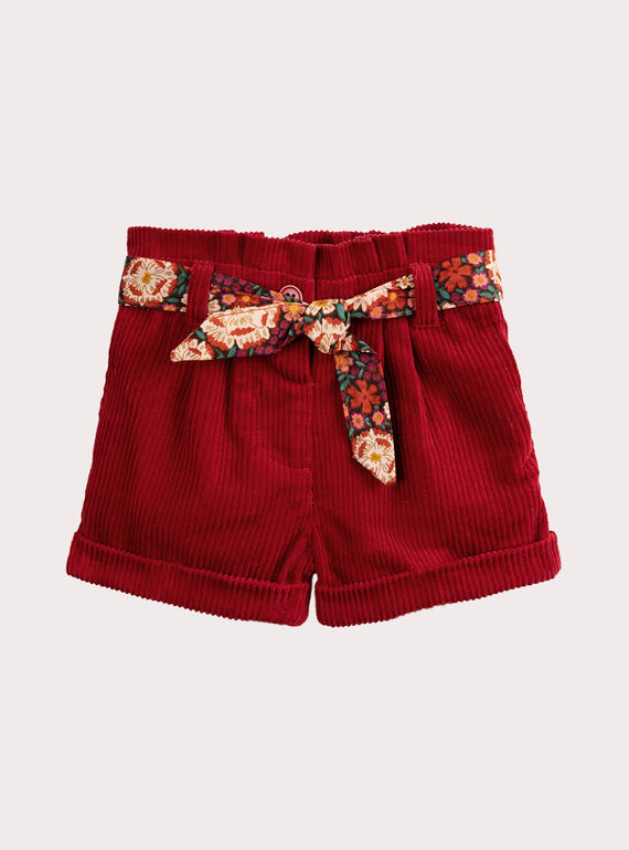 Rote Samt-Shorts für Baby Mädchen  VIKOSHO / 24WG0931SHO511