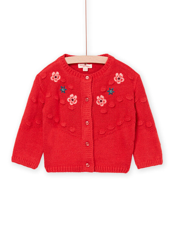Rote Strickjacke mit Jacquard-Animation PIPRICAR / 22WG09P1CAR502