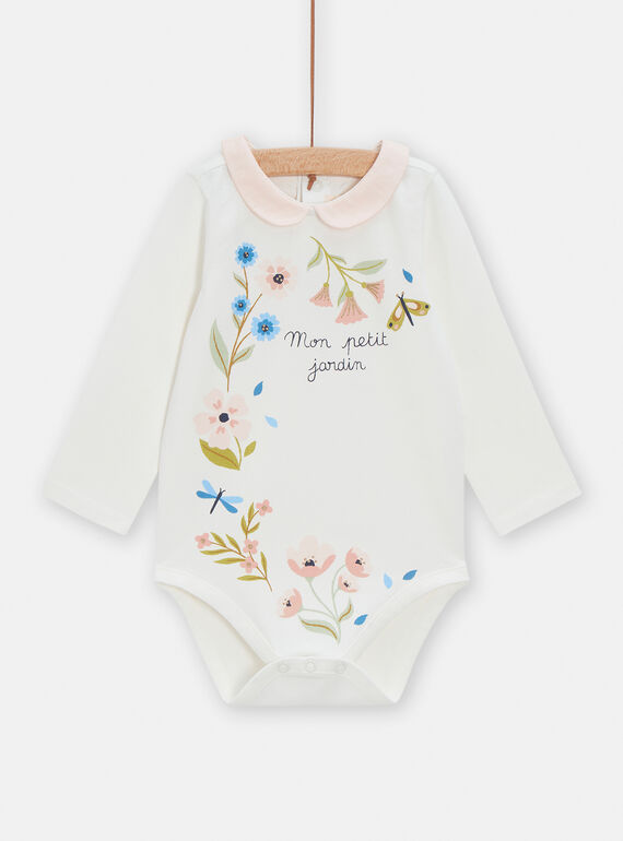 Baby-Mädchen-Body in Ecru mit langen Ärmeln VIGABOD / 24WG0911BOD001