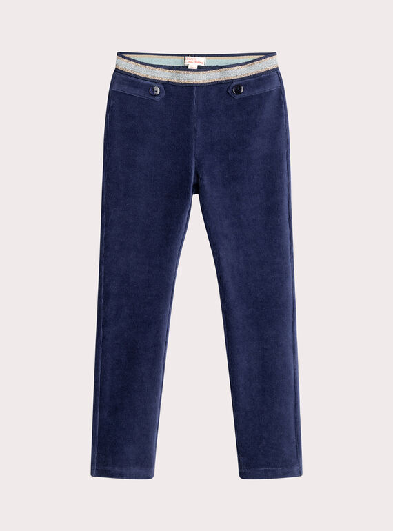 Marineblaue Leggings mit Cord-Effekt für Mädchen  VAJOMIL3 / 24W901H3PAN070