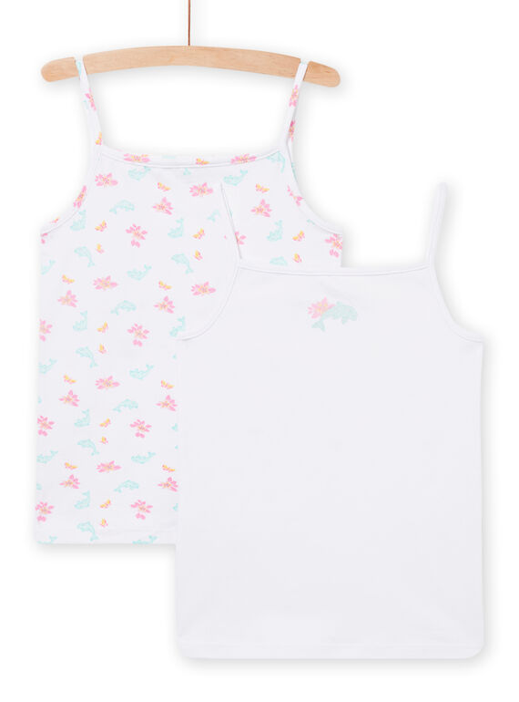 2er-Set weißer Tanktops für Kind Mädchen NEFADEBDOLF / 22SH11J1HLI000