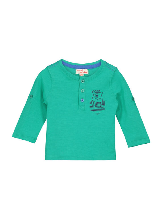 Baby-T-Shirt mit tunesischem Kragen für Jungen FUJOTUN4 / 19SG1034TML630
