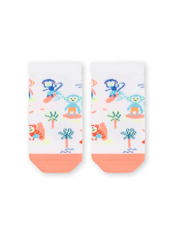 Weiß und orange Baby Jungen Socken LYUBONCHO2 / 21SI10W2SOQ000
