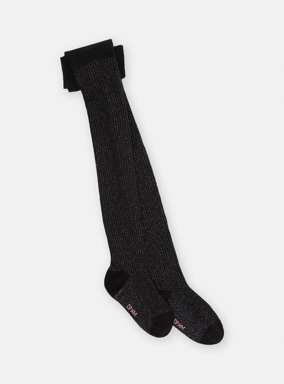 Schwarze Strumpfhose aus Lurex, Mädchen SYAJOSCOL1 / 23WI01M2COL090