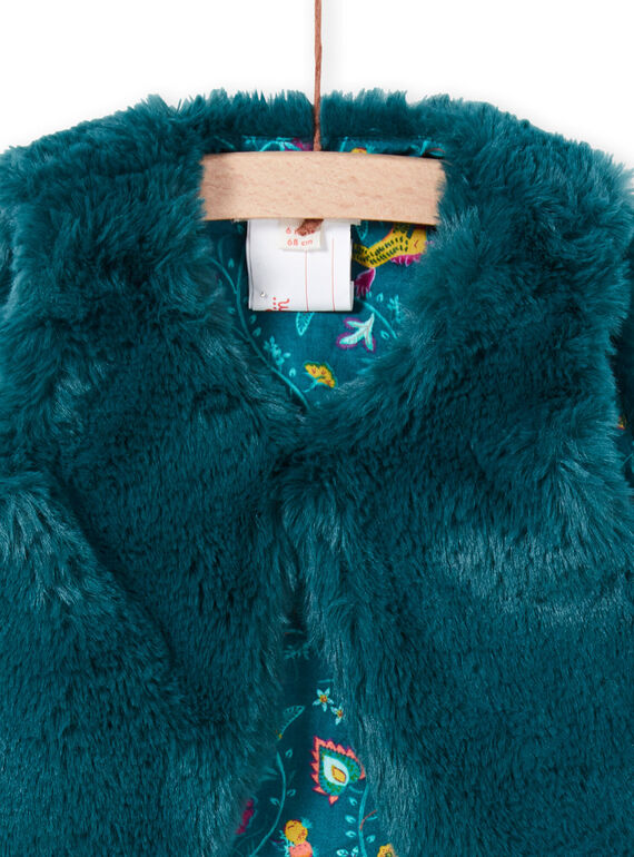 Baby Mädchen ärmellos Ente blau faux Pelz Weste MITUCAR2 / 21WG09K2CAR714