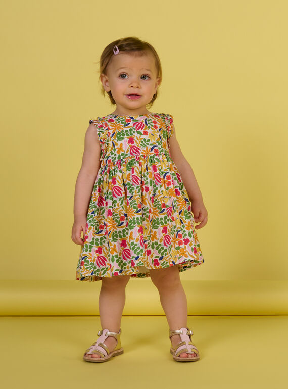 Baby Mädchen Kleid mit Blumendruck NIHOROB1 / 22SG09T3ROB000