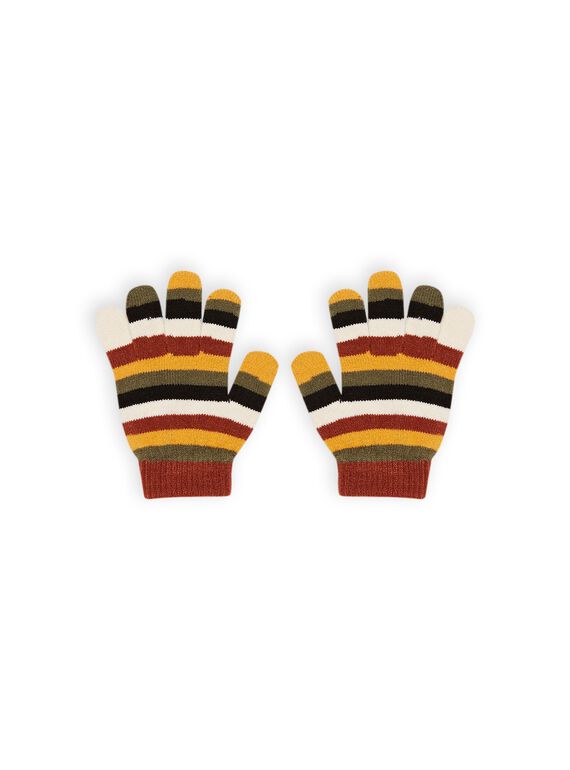 Gestreifte Handschuhe für Junge MYOGROGAN6 / 21WI0267GAN809
