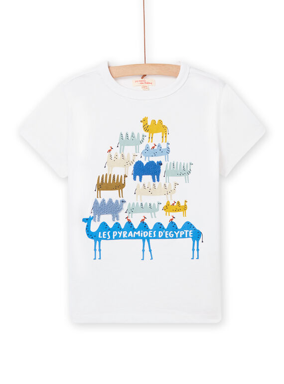 Weißes Kamel-T-Shirt für Kinder Jungen NOSANTI1 / 22S902S1TMC000