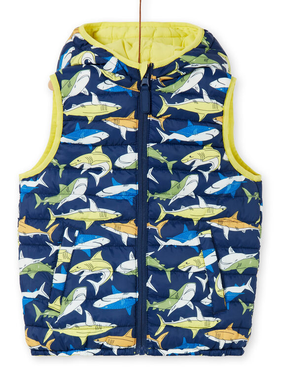 Wendbare gelbe und blaue Kapuzenjacke für Jungen und Mädchen LOGROBLOU2EX / 21S902R7BLO070