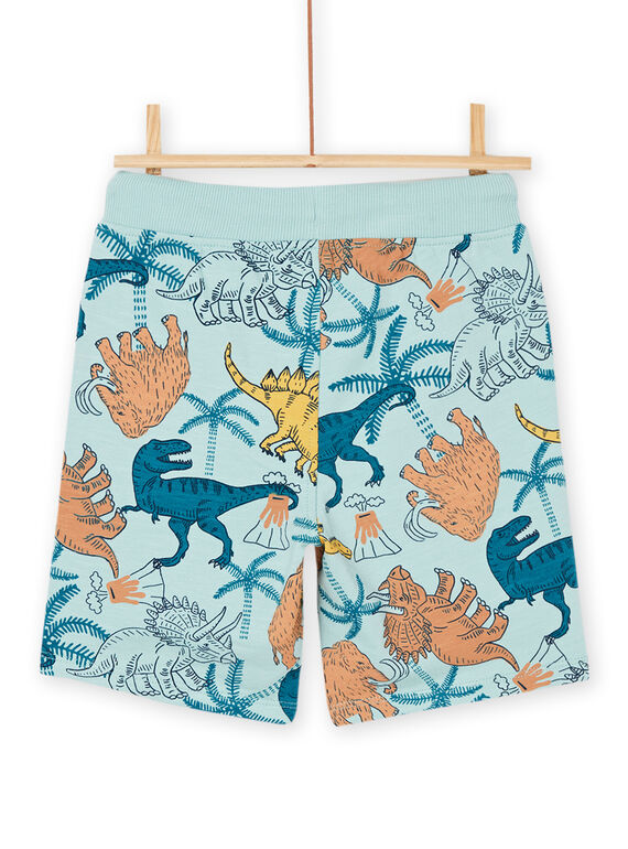 Celadonblaue Fleeceshorts mit Dinosaurier-Print ROJOBER5 / 23S90298BER204