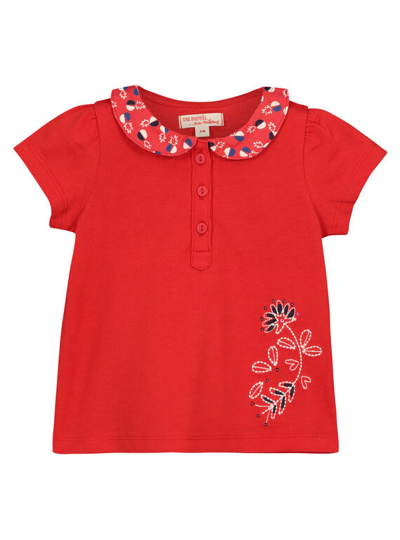 Baby-T-Shirt mit Claudine-Kragen für Mädchen FITOBRA / 19SG09L1BRA330