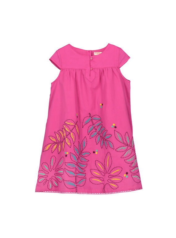 Rosafarbenes Baumwollkleid für Mädchen FATUROB2 / 19S901F5ROB712