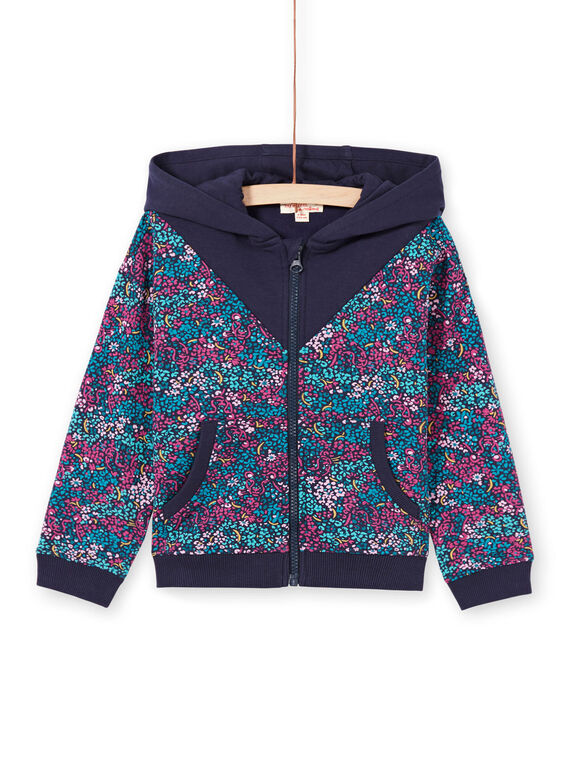 Kapuzen-Jogging-Top für Kinder mit Blumendruck MAJOHAUJOG4 / 21W90114JGHC205