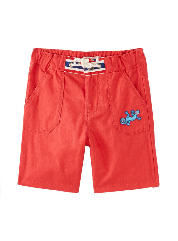 Rostrote Bermudas aus Leinenmischung für Jungen JOSAUBER1 / 20S902Q4BER408