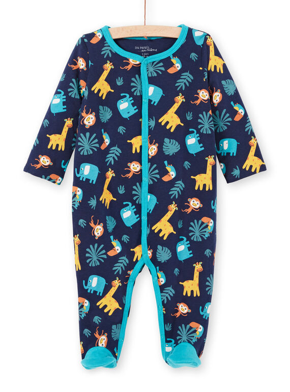Reversible Baby Junge Nacht blau Tier drucken Strampler MEGAGREANI / 21WH1486GREC205