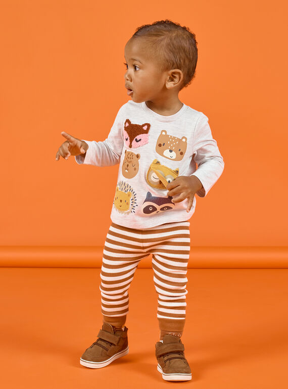 Baby Junge graues T-Shirt und Leggings-Set MUSAUENS / 21WG10P1ENSJ920
