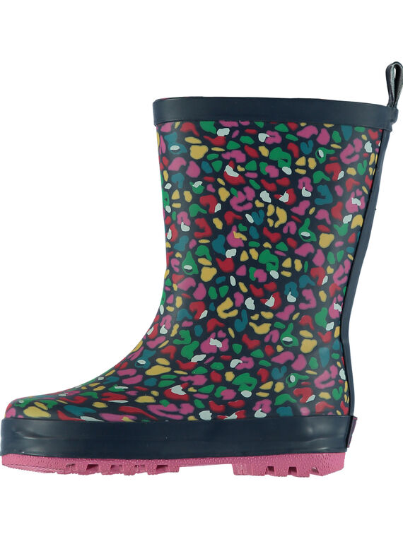 Mehrfarbige Leoparden-Regenstiefel für Kinder Mädchen GFBPMUL / 19WK35G1D0C070