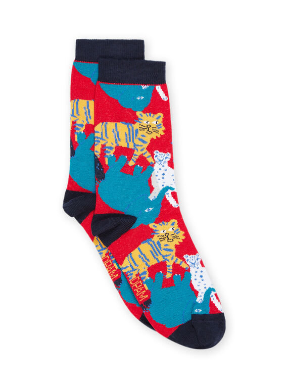 Socken mit Druck von Tieren der Savanne RYOJOCHO5 / 23SI027DSOQF518
