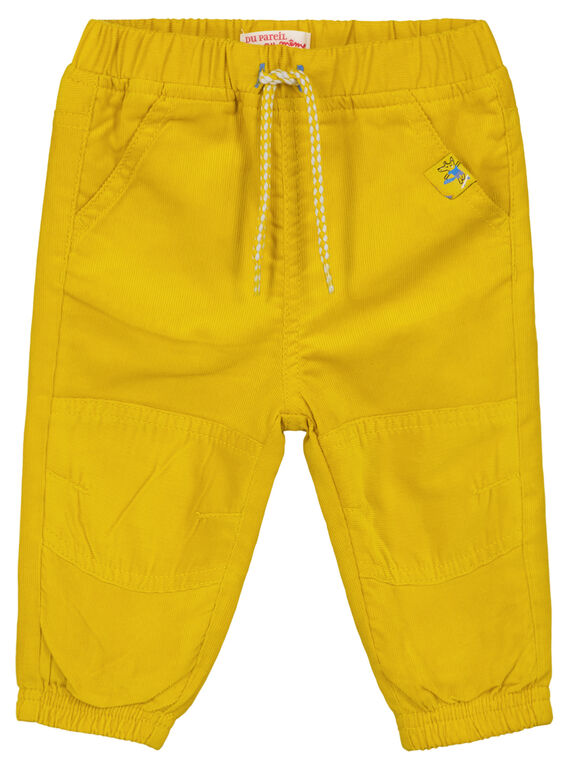 Safranfarbene Baby-Samthose für Jungen GUJOPAN2 / 19WG1033PAN109