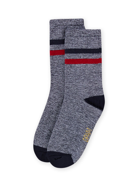 Dunkelblau gestreifte Socken für Baby-Jungen LYOHACHO2 / 21SI02X2SOQ705