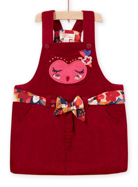Baby Mädchen Rotes Eulen-Cord-Ballkleid MIFUNROB2 / 21WG09M3ROB504