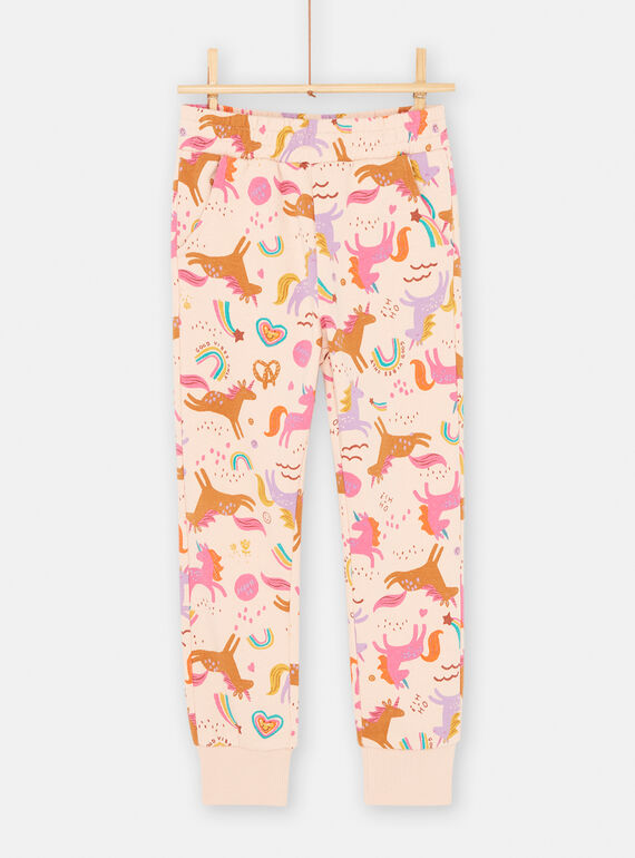 Rosa Jogginganzug mit Einhorn-Print für Mädchen SAVERPANT / 23W901J1PAND322