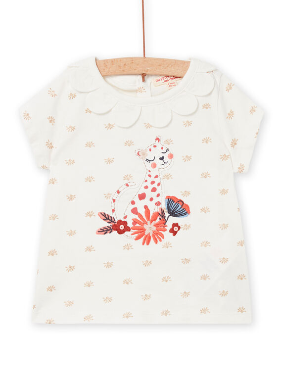 Baby Mädchen Ecru-T-Shirt NISANBRA2 / 22SG09S2BRA001