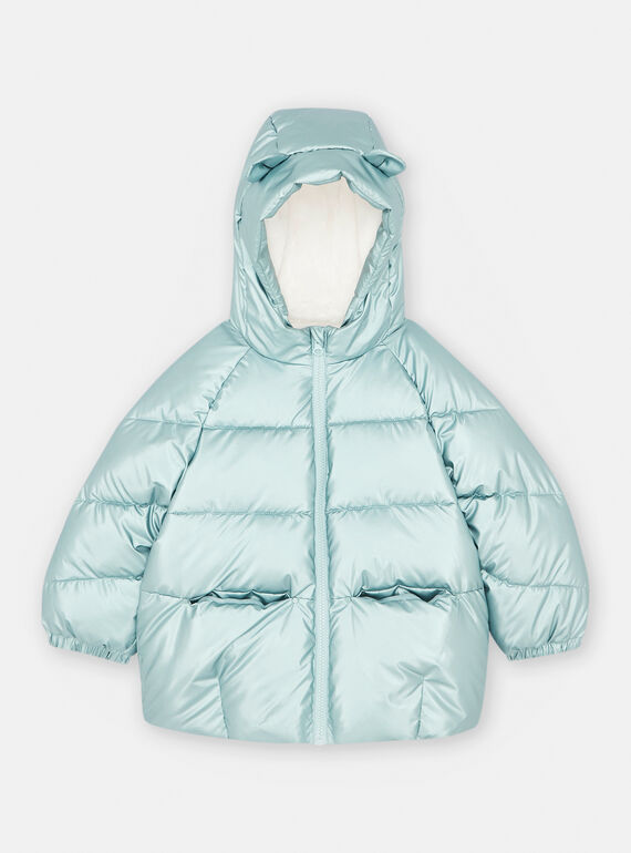 Metallisierte Kapuzenjacke in Arktisblau SABLEDOUN / 23W901D1D3EC219