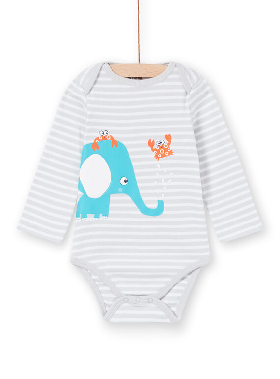 Elefant gestreifter langärmeliger Jungen-Body LEGABODELE / 21SH1423BDL000