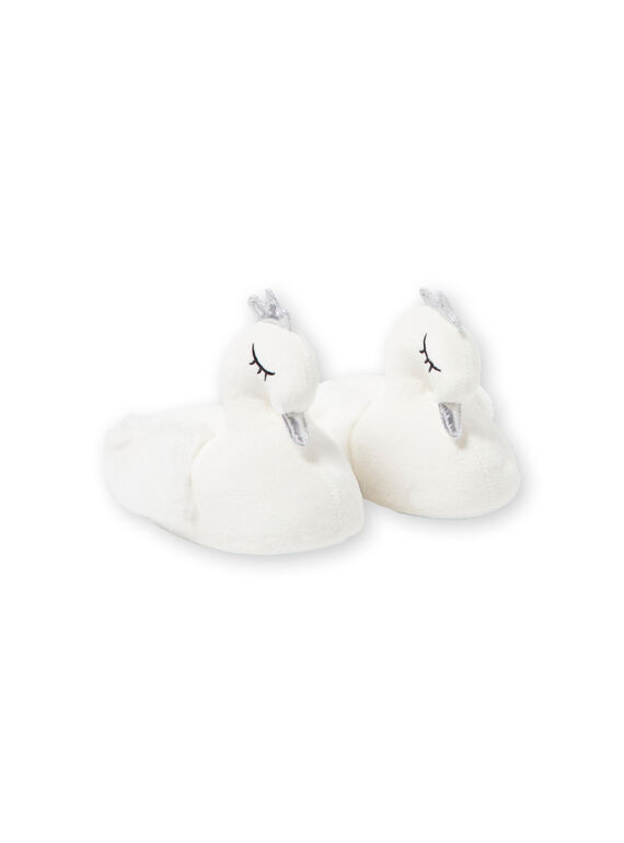 3D weißer Schwan Hausschuhe Kind Mädchen KFBOOTCYGN / 20XK3581PTD000