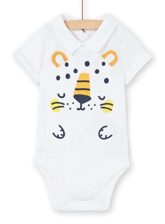 Baby-Junge-Bodysuit aus weißer Baumwolle LUBALBOD / 21SG10O1BOD000