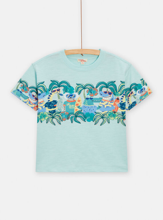 T-Shirt mit fantasievollen Tiermotiven für Jungen in Blau TORYTI3 / 24S902U1TMC213