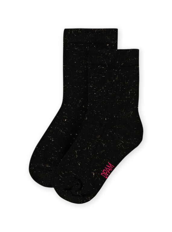 Schwarze Lurex-Socken für Mädchen MYAJOSCHO3 / 21WI0114SOQ090