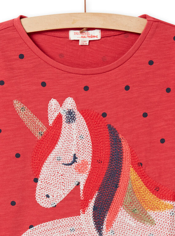 Kind Mädchen T-Shirt mit Einhorn-Stickereipunkten NAVITEE2 / 22S901M2TML409
