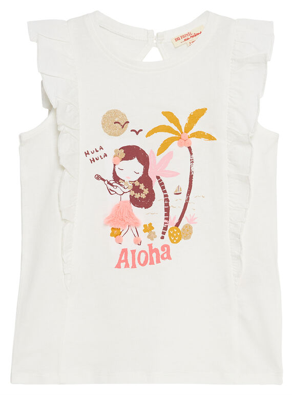 Tanktop mit Volants und Tahiti-Aufdruck JADUDEB2 / 20S901O1DEB001