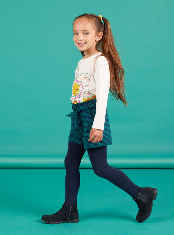 Mädchen Papiertüte milano Shorts mit Karos MATUSHORT / 21W901K1SHO070