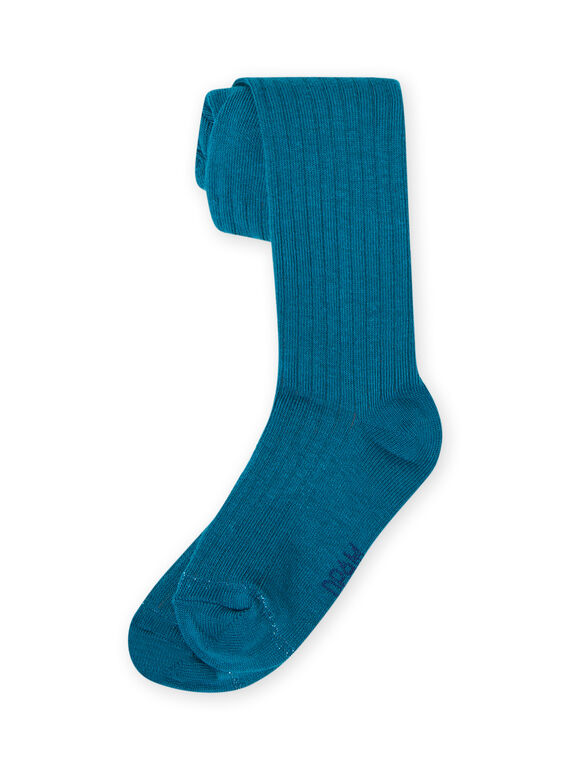 Blaue Rippenstrumpfhose für Mädchen MYAJOCOL4 / 21WI0118COL714
