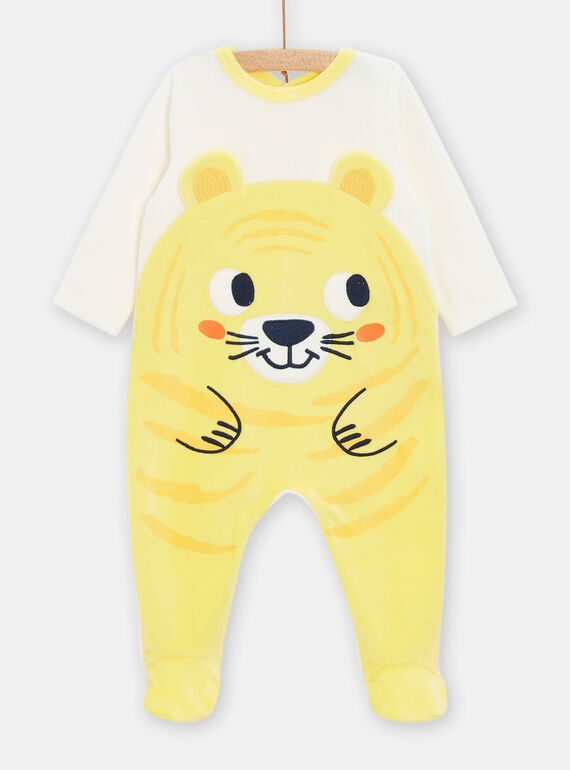 Gelber Schlafanzug mit Tigermotiv für Baby-Jungen TEGAGRETIG / 24SH1443GREA002