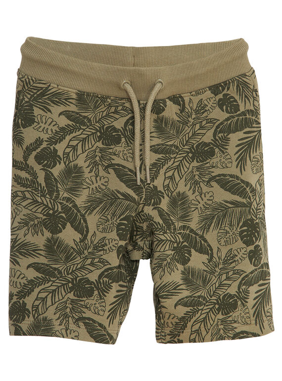 Khakifarbene Bermudas aus Molton für Jungen, mit Tropenmuster JOSAUBER4 / 20S902Q1BER628