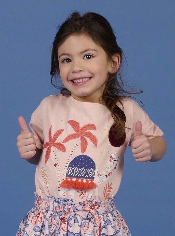 Kurzärmeliges Wendepailletten-T-Shirt für Kinder Mädchen NASANTI3 / 22S901S1TMC307