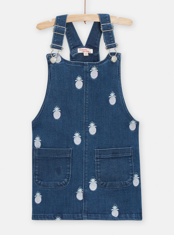 Mädchen-Latzkleid aus blauem Denim TADEROB2 / 24S901J2ROBK005
