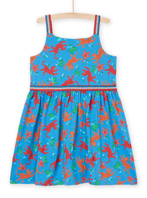 Blaues Kleid mit Tigerprint RABALROB2 / 23S901W1ROB201
