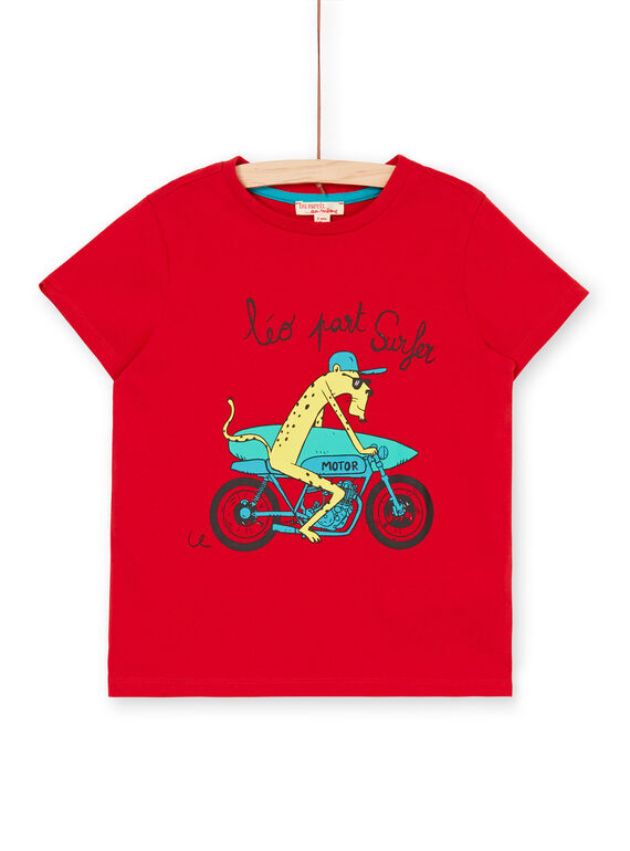 Rotes T-shirt Kind Junge LOJOTI9 / 21S902F3TMC050